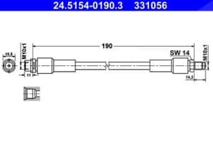 Ate Bremsschlauch [Hersteller-Nr. 24.5154-0190.3] für Audi