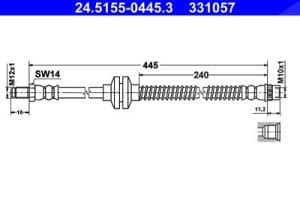 Ate Bremsschlauch [Hersteller-Nr. 24.5155-0445.3] für Renault