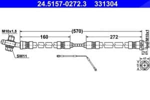 Ate Bremsschlauch [Hersteller-Nr. 24.5157-0272.3] für BMW
