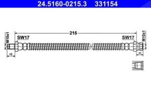 Ate Bremsschlauch [Hersteller-Nr. 24.5160-0215.3] für Mitsubishi