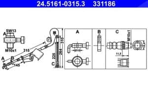 Ate Bremsschlauch [Hersteller-Nr. 24.5161-0315.3] für Citroën