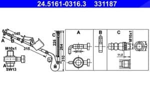 Ate Bremsschlauch [Hersteller-Nr. 24.5161-0316.3] für Citroën