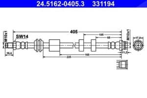 Ate Bremsschlauch [Hersteller-Nr. 24.5162-0405.3] für Volvo