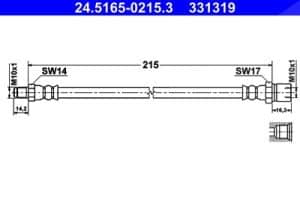 Ate Bremsschlauch [Hersteller-Nr. 24.5165-0215.3] für VW
