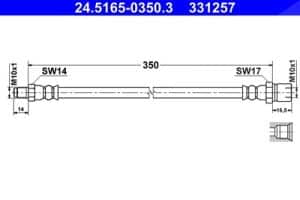 Ate Bremsschlauch [Hersteller-Nr. 24.5165-0350.3] für Porsche