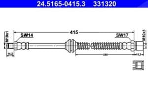 Ate Bremsschlauch [Hersteller-Nr. 24.5165-0415.3] für Porsche