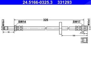 Ate Bremsschlauch [Hersteller-Nr. 24.5166-0325.3] für Skoda