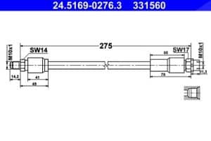 Ate Bremsschlauch [Hersteller-Nr. 24.5169-0276.3] für BMW
