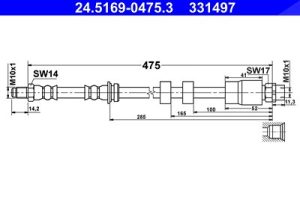 Ate Bremsschlauch [Hersteller-Nr. 24.5169-0475.3] für BMW