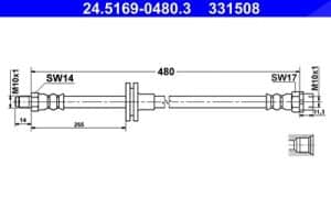 Ate Bremsschlauch [Hersteller-Nr. 24.5169-0480.3] für BMW