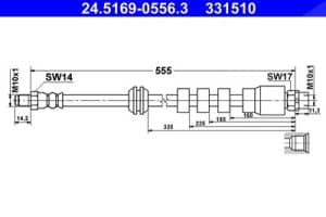 Ate Bremsschlauch [Hersteller-Nr. 24.5169-0556.3] für BMW