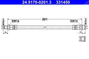 Ate Bremsschlauch [Hersteller-Nr. 24.5170-0201.3] für BMW