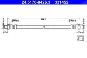 Ate Bremsschlauch [Hersteller-Nr. 24.5170-0426.3] für Mercedes-Benz