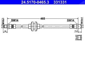 Ate Bremsschlauch [Hersteller-Nr. 24.5170-0465.3] für Volvo