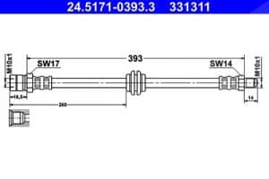 Ate Bremsschlauch [Hersteller-Nr. 24.5171-0393.3] für Porsche