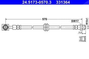 Ate Bremsschlauch [Hersteller-Nr. 24.5173-0570.3] für Mini