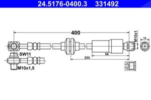 Ate Bremsschlauch [Hersteller-Nr. 24.5176-0400.3] für Chevrolet