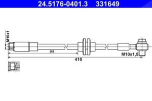 Ate Bremsschlauch [Hersteller-Nr. 24.5176-0401.3] für Chevrolet