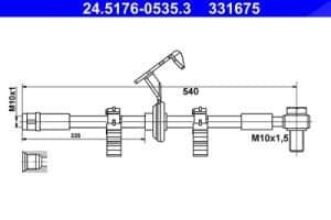 Ate Bremsschlauch [Hersteller-Nr. 24.5176-0535.3] für Mercedes-Benz