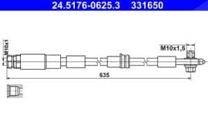 Ate Bremsschlauch [Hersteller-Nr. 24.5176-0625.3] für Audi