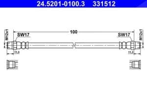 Ate Bremsschlauch [Hersteller-Nr. 24.5201-0100.3] für BMW