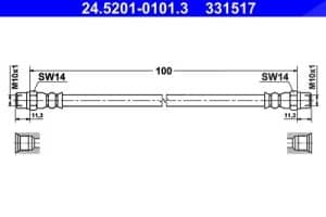 Ate Bremsschlauch [Hersteller-Nr. 24.5201-0101.3] für BMW