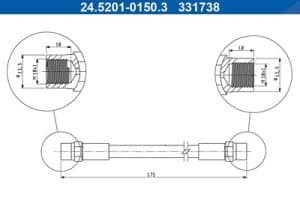Ate Bremsschlauch [Hersteller-Nr. 24.5201-0150.3] für Audi