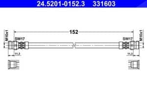 Ate Bremsschlauch [Hersteller-Nr. 24.5201-0152.3] für Seat