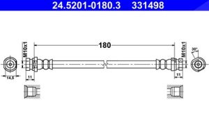 Ate Bremsschlauch [Hersteller-Nr. 24.5201-0180.3] für Renault