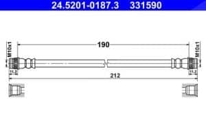 Ate Bremsschlauch [Hersteller-Nr. 24.5201-0187.3] für Renault