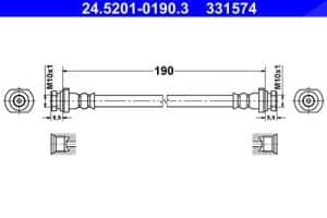 Ate Bremsschlauch [Hersteller-Nr. 24.5201-0190.3] für Renault