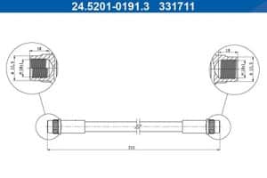 Ate Bremsschlauch [Hersteller-Nr. 24.5201-0191.3] für Nissan