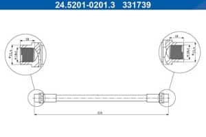 Ate Bremsschlauch [Hersteller-Nr. 24.5201-0201.3] für Audi