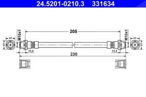 Ate Bremsschlauch [Hersteller-Nr. 24.5201-0210.3] für BMW