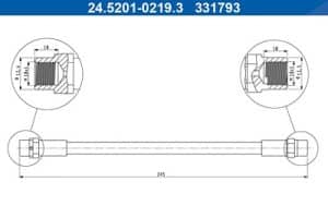 Ate Bremsschlauch [Hersteller-Nr. 24.5201-0219.3] für BMW