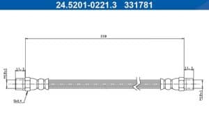 Ate Bremsschlauch [Hersteller-Nr. 24.5201-0221.3] für Mercedes-Benz