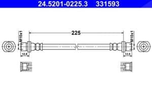 Ate Bremsschlauch [Hersteller-Nr. 24.5201-0225.3] für Citroën