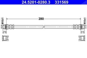 Ate Bremsschlauch [Hersteller-Nr. 24.5201-0280.3] für Dacia