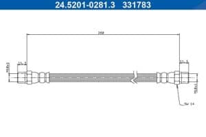 Ate Bremsschlauch [Hersteller-Nr. 24.5201-0281.3] für Mercedes-Benz