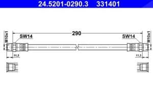Ate Bremsschlauch [Hersteller-Nr. 24.5201-0290.3] für BMW