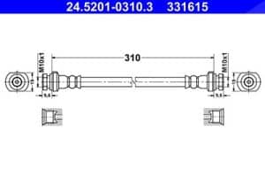 Ate Bremsschlauch [Hersteller-Nr. 24.5201-0310.3] für Nissan