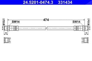 Ate Bremsschlauch [Hersteller-Nr. 24.5201-0474.3] für Mercedes-Benz