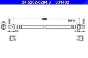 Ate Bremsschlauch [Hersteller-Nr. 24.5202-0204.3] für BMW