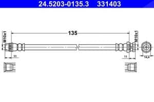 Ate Bremsschlauch [Hersteller-Nr. 24.5203-0135.3] für Renault