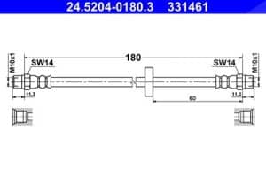 Ate Bremsschlauch [Hersteller-Nr. 24.5204-0180.3] für Audi