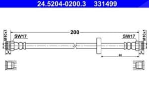 Ate Bremsschlauch [Hersteller-Nr. 24.5204-0200.3] für Fiat