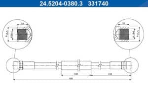 Ate Bremsschlauch [Hersteller-Nr. 24.5204-0380.3] für VW