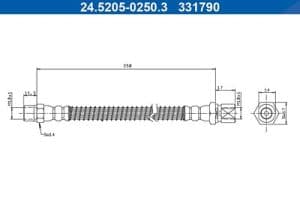 Ate Bremsschlauch [Hersteller-Nr. 24.5205-0250.3] für Porsche