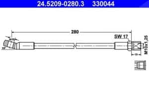 Ate Bremsschlauch [Hersteller-Nr. 24.5209-0280.3] für Fiat