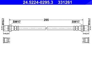 Ate Bremsschlauch [Hersteller-Nr. 24.5224-0295.3] für Porsche